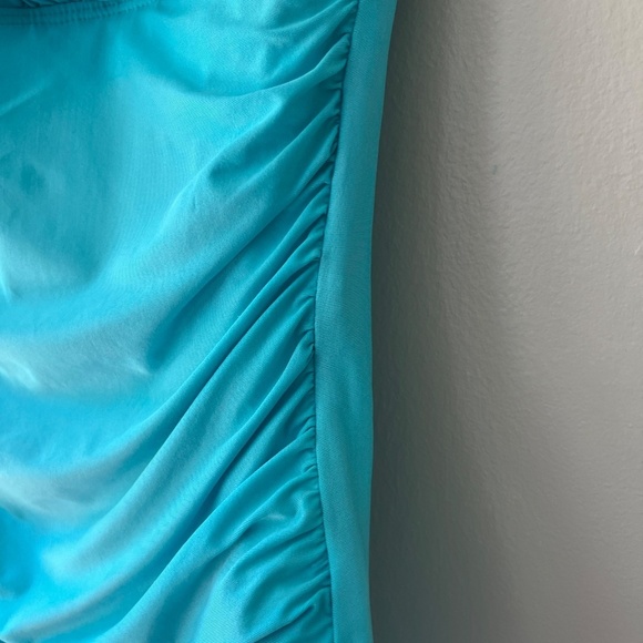 Athena Sz 12 One Piece Turquoise Tummy Control Swimsuit Shoulder Strap Luxury - Picture 9 of 12